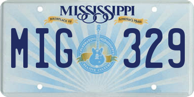 MS license plate MIG329