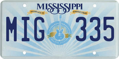 MS license plate MIG335