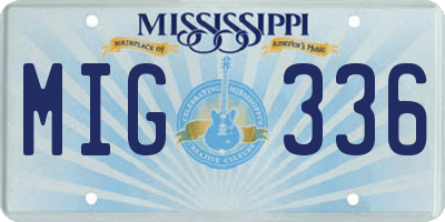 MS license plate MIG336