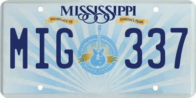MS license plate MIG337