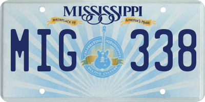 MS license plate MIG338