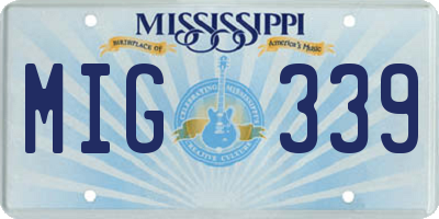 MS license plate MIG339
