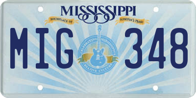 MS license plate MIG348