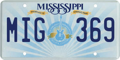 MS license plate MIG369