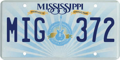 MS license plate MIG372