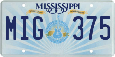 MS license plate MIG375