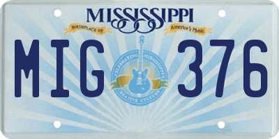 MS license plate MIG376