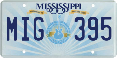 MS license plate MIG395