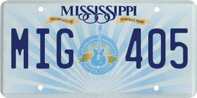 MS license plate MIG405
