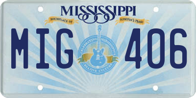 MS license plate MIG406