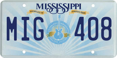 MS license plate MIG408