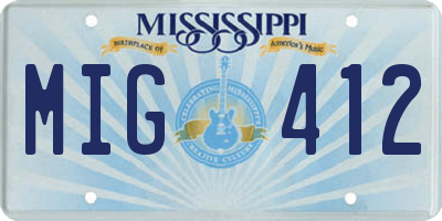 MS license plate MIG412