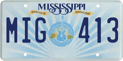 MS license plate MIG413