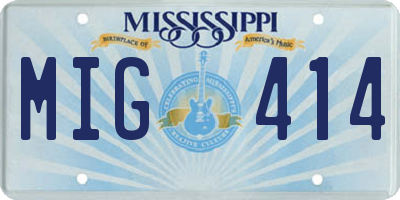 MS license plate MIG414