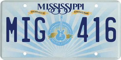 MS license plate MIG416