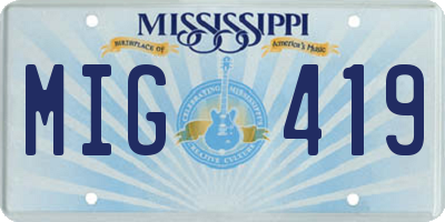 MS license plate MIG419