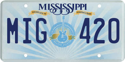 MS license plate MIG420