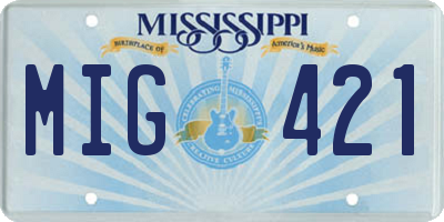 MS license plate MIG421