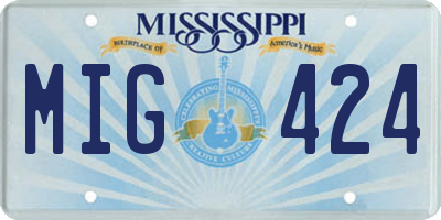 MS license plate MIG424