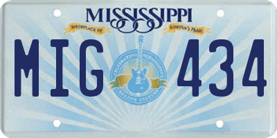 MS license plate MIG434