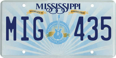 MS license plate MIG435