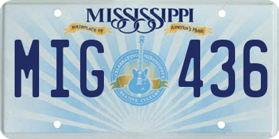 MS license plate MIG436