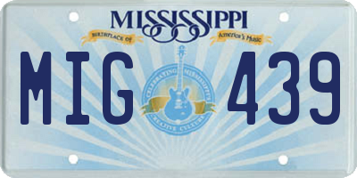 MS license plate MIG439
