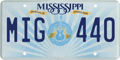MS license plate MIG440