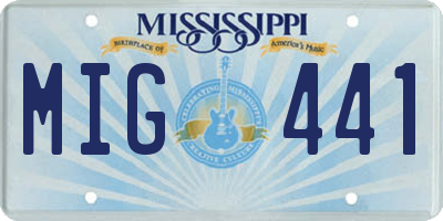 MS license plate MIG441