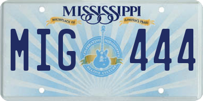 MS license plate MIG444