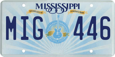 MS license plate MIG446
