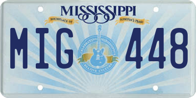 MS license plate MIG448