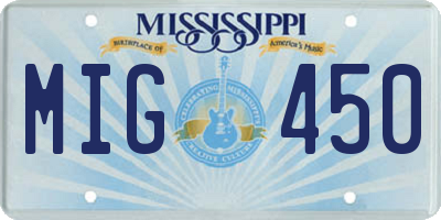 MS license plate MIG450
