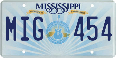 MS license plate MIG454