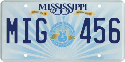 MS license plate MIG456