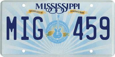 MS license plate MIG459