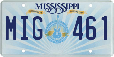 MS license plate MIG461