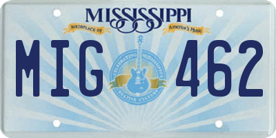 MS license plate MIG462