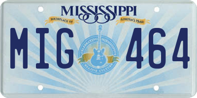 MS license plate MIG464