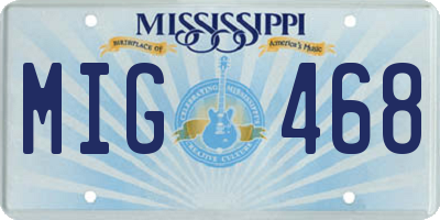 MS license plate MIG468