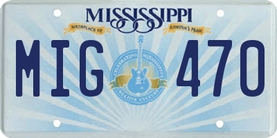 MS license plate MIG470