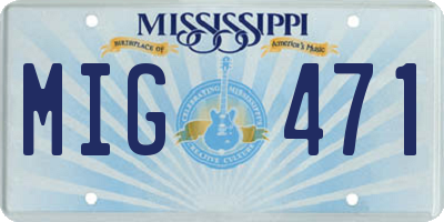 MS license plate MIG471