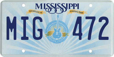 MS license plate MIG472