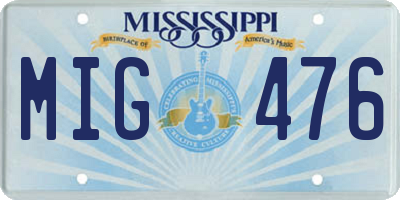 MS license plate MIG476