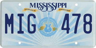 MS license plate MIG478