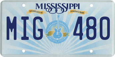 MS license plate MIG480