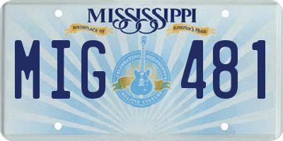 MS license plate MIG481