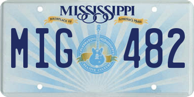MS license plate MIG482