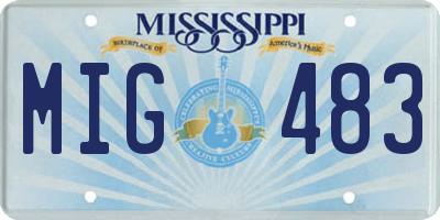 MS license plate MIG483