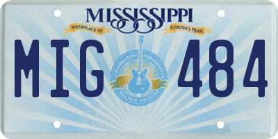 MS license plate MIG484